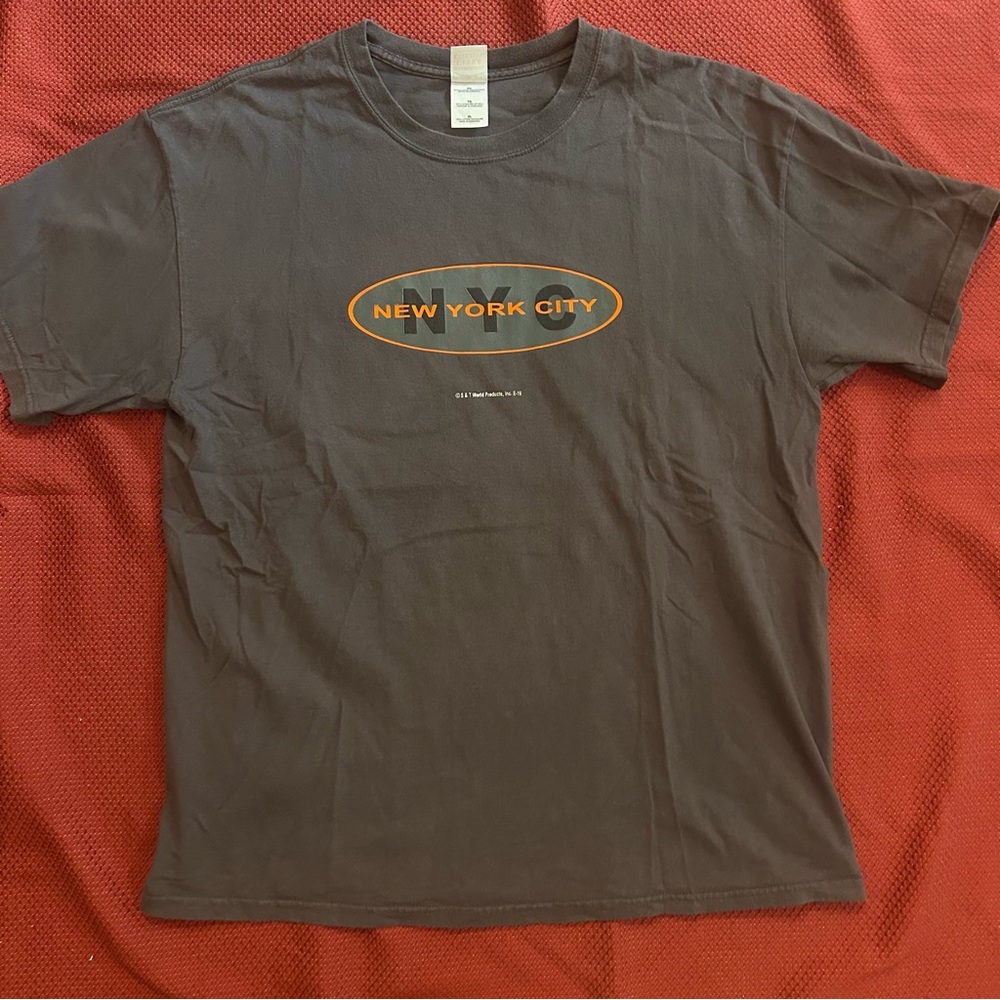 Grey and orange New York City cotton t-shirt #NYC